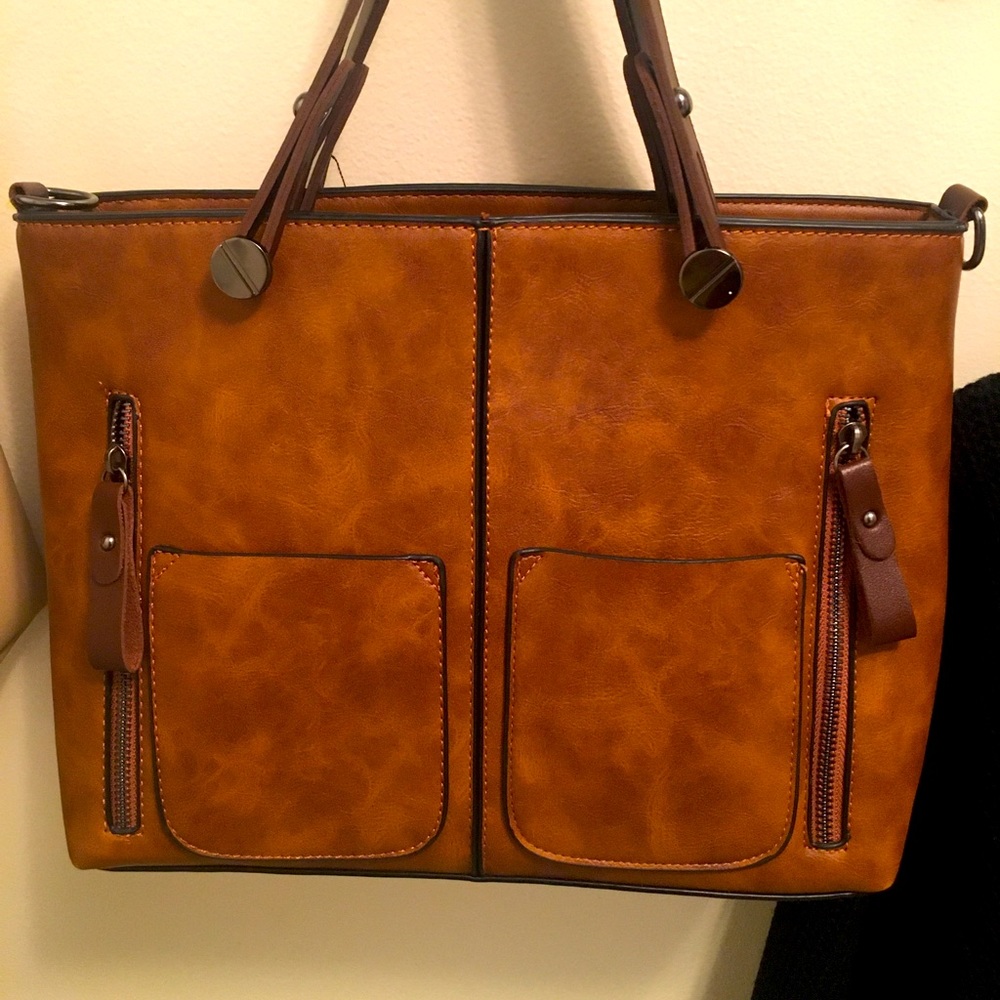 Vegan Leather Purse with Crossbody Strap